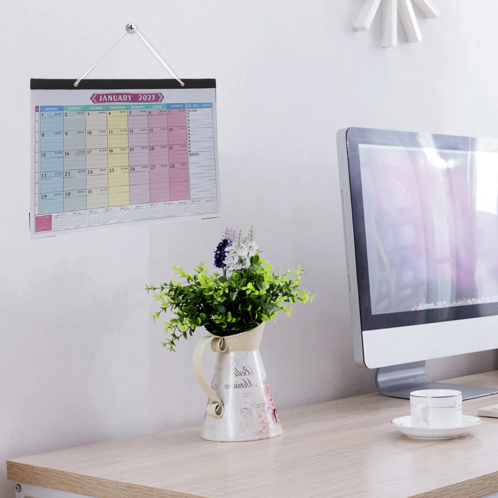 

Calendar Wall Planner Monthly 2023 Hanging Daily Year Desk Family Weekly Holiday Schedule Printable Desktop Easel Memo Pad Table