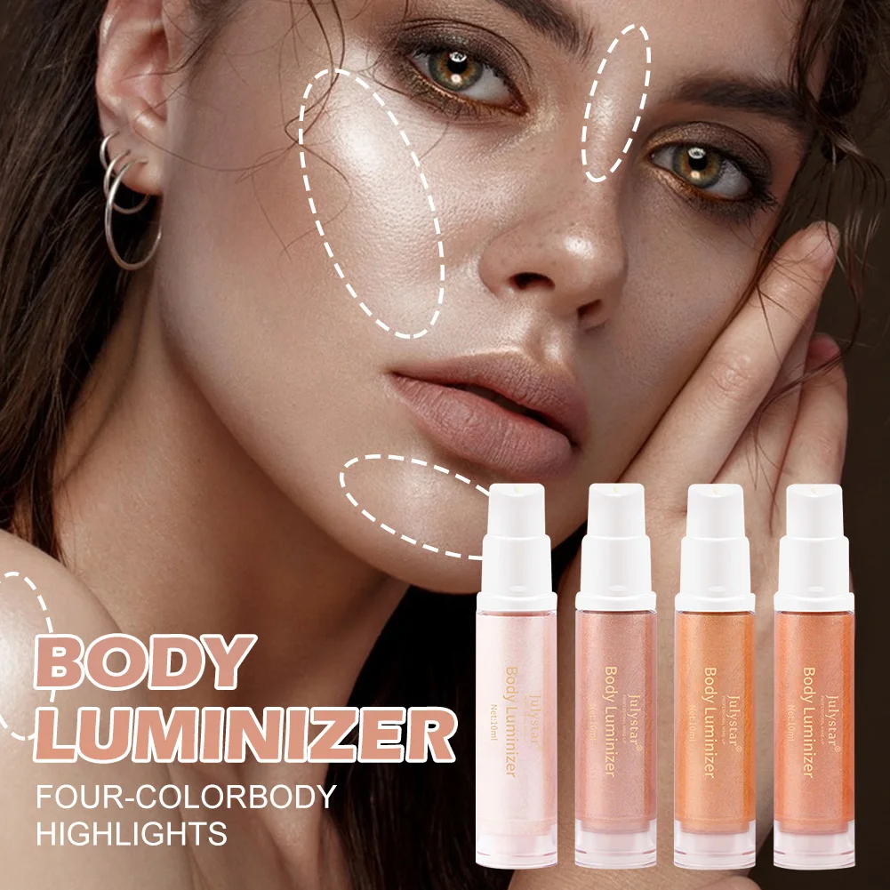 

Body Highlighter Gel Long Lasting Shine Glitter Body Bronzer Luminizer Metallic Shimmering Face Brighten Liquid Cosmetics