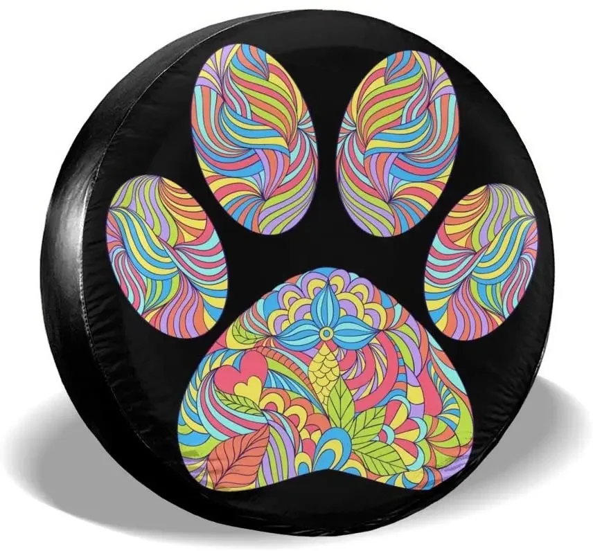 Запасные покрышки Delerain с принтом собачьих лап для трейлера грузовика и многих