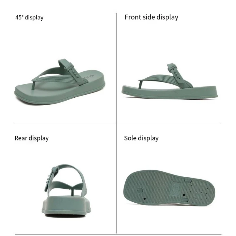 2023 Summer Solid Color Flat Women Sandals Fashion Open Toe Outdoor Slippers Casual Flip-flops Beach Women's Shoes Ladies Sandal