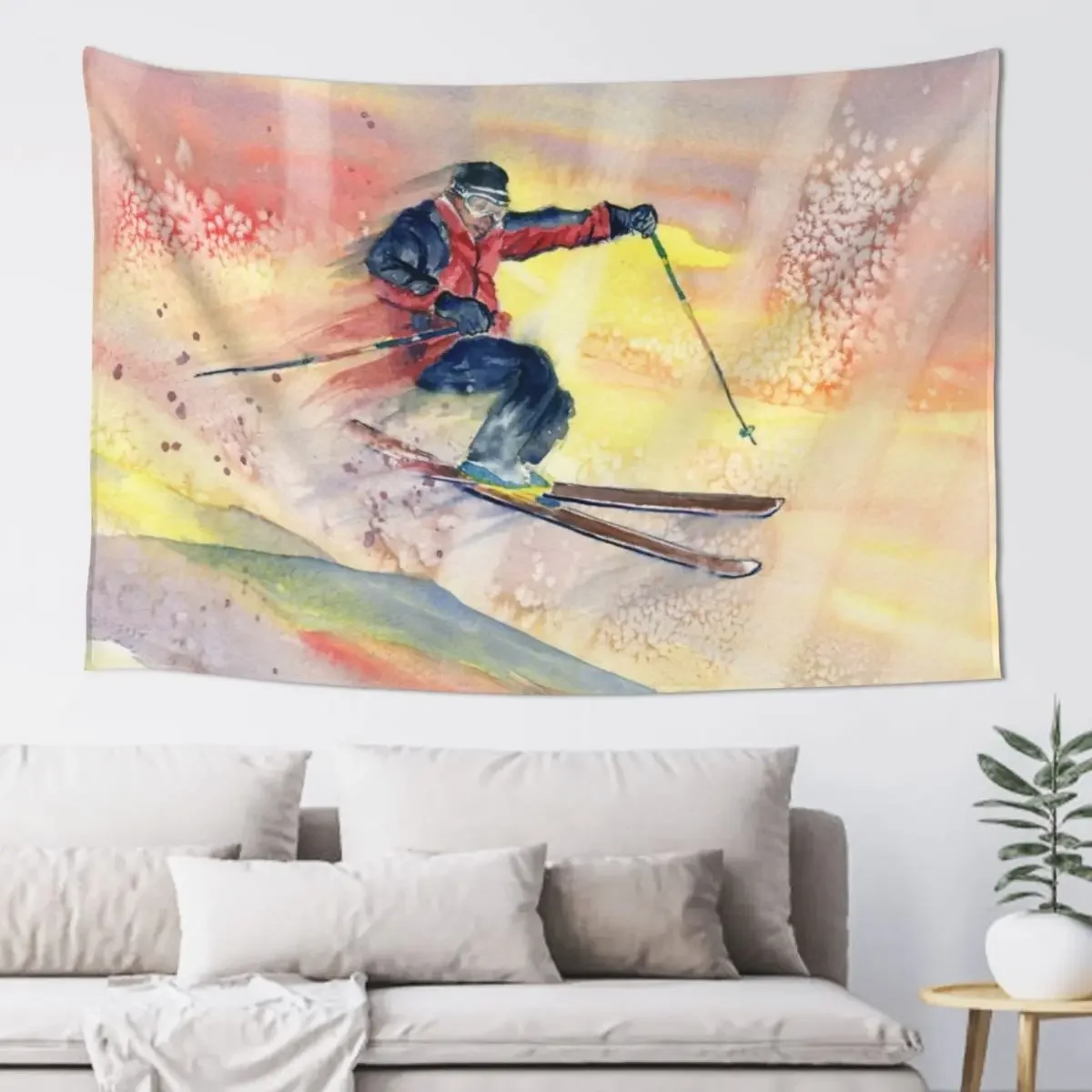 Красочный лыжный арт 2 гобелен декор для комнаты милый эстетический корейский