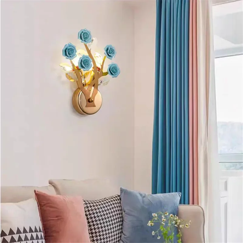 DEBBY современный хрустальный настенный светильник для творчества керамики розы