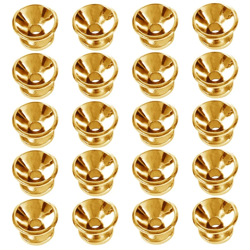 

20 X Electric Acoustic Guitar Bass Strap Button Screw Lock Pins Pegs Pads Golden