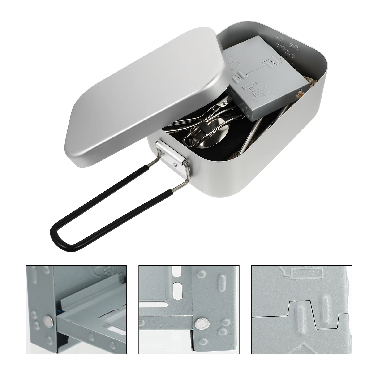 

1 Набор чехлов для ланча из алюминиевого сплава с посудой и складной духовкой (серебристый)