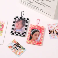 kpop idol photocards storage with keychains photocard card holder photo sleeves pvc card student card holder stationary
