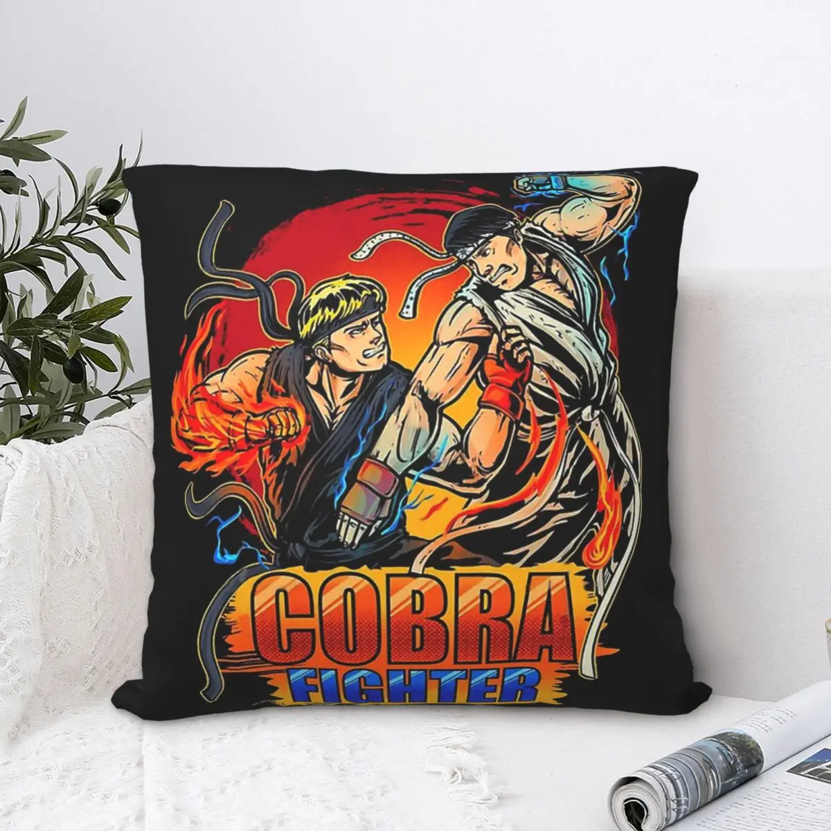 

Fighter Pillowcase Cobra Kai Amanda TV Backpack Cushion For Bedroom DIY Printed Office Hug Pillowcase Decorative