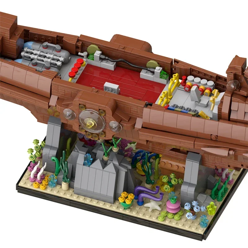 BuildMoc лиги под морем подводная лодка строительные блоки сток двадцать