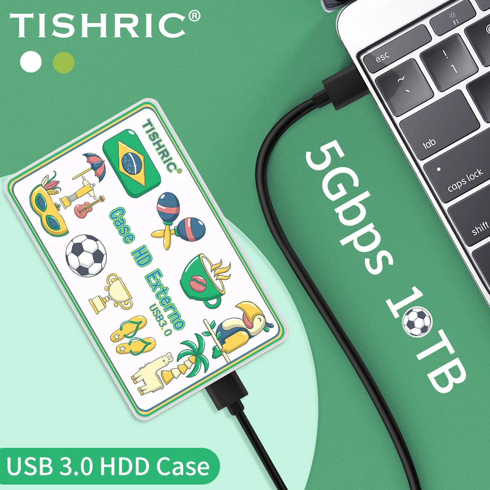 

TISHRIC HDD Case External Hard Drive Case SATA to USB 3.0 Adapter Hard Disk Enclosure Support 10TB Mobile External HDD Box