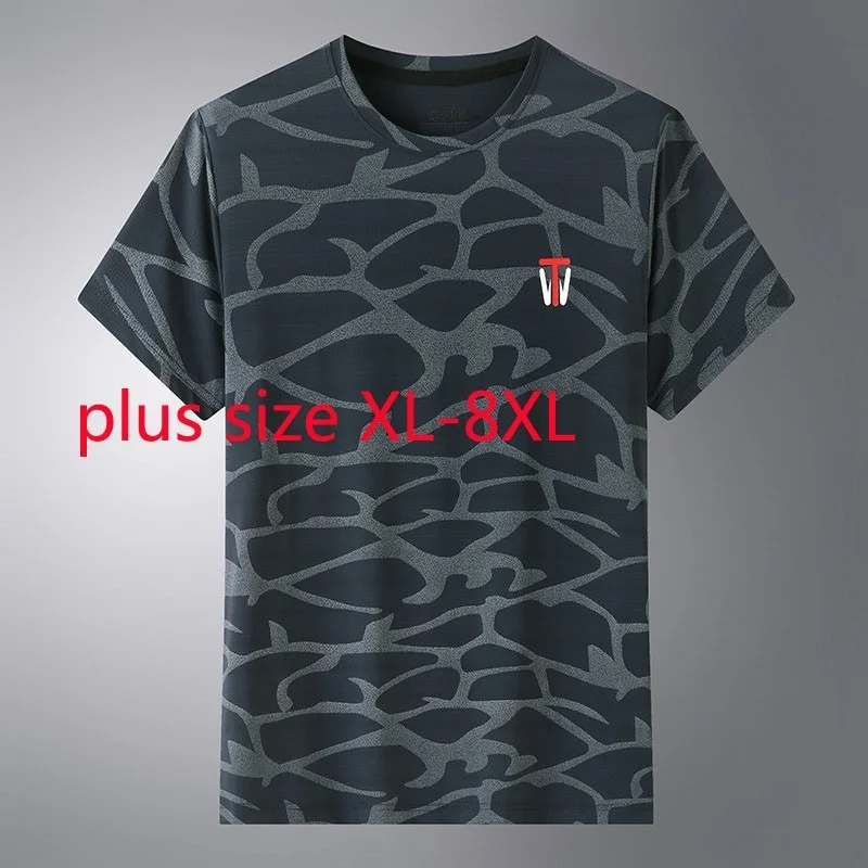 

New Arrival Fashion Casual Short Sleeve Super Large Thin Running T Shirt Plus Size XL 2XL 3XL 4XL 5XL 6XL 7XL 8XL