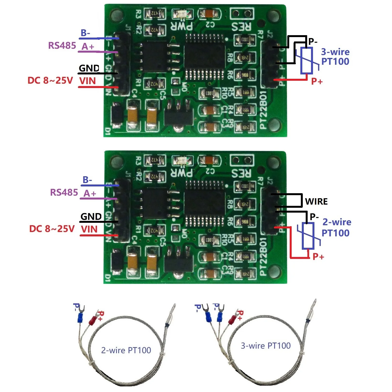 5 шт. новая версия DC 12 В PT100 RTD преобразователь RS485 Modbus Rtu Датчик Температуры