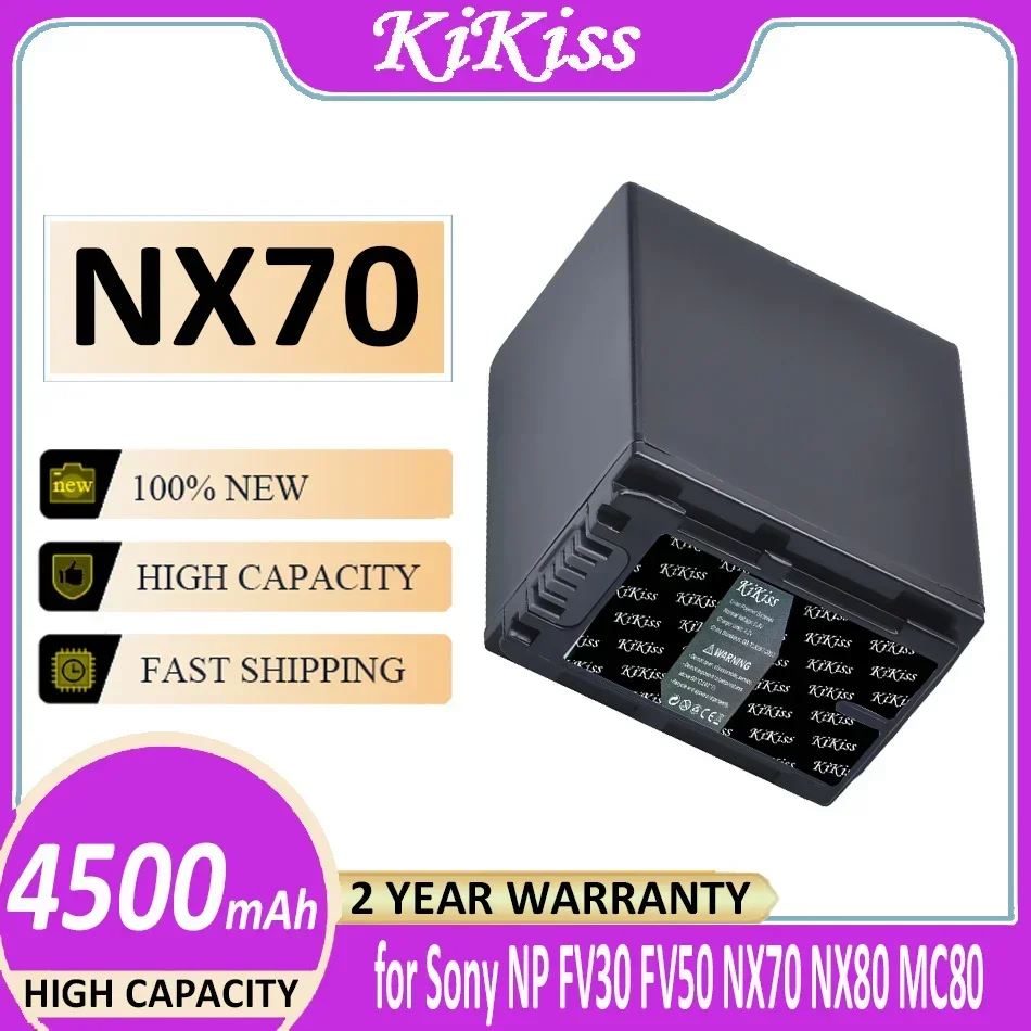 Аккумулятор 4500 мАч для Sony NP FV30 FV50 FV60 FV70 PXW Z90 X70 NEX-VG30E HXR NX70 NX80 MC80 Bateria