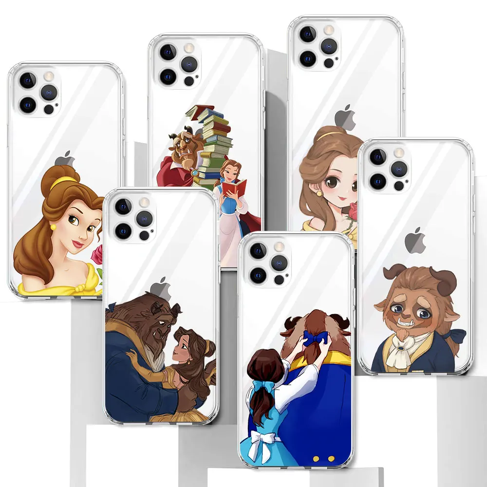 Beauty and the Beast Case for Apple iPhone 11 12 13 14 7 8 15 Plus 16 Pro XR X XS Max Transparent TPU Soft Phone Cover Carcasa