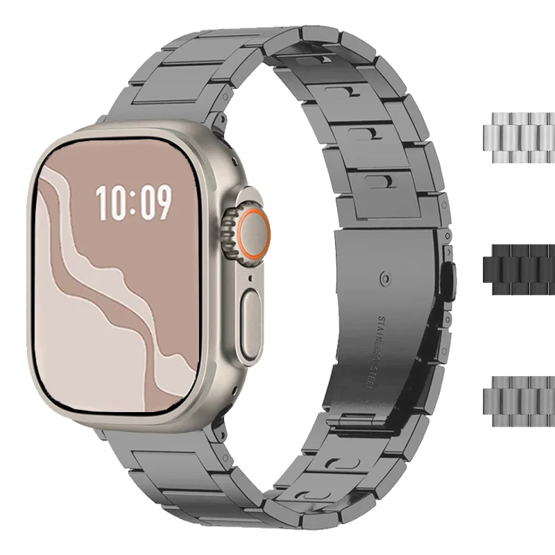 

Ремешок из титанового сплава для Apple Watch Ultra band 49 мм 41 мм 45 мм 38 мм 40 мм 42 мм 44 мм, роскошный звеньевой браслет для iWatch 8 7 6 5 4 3 SE