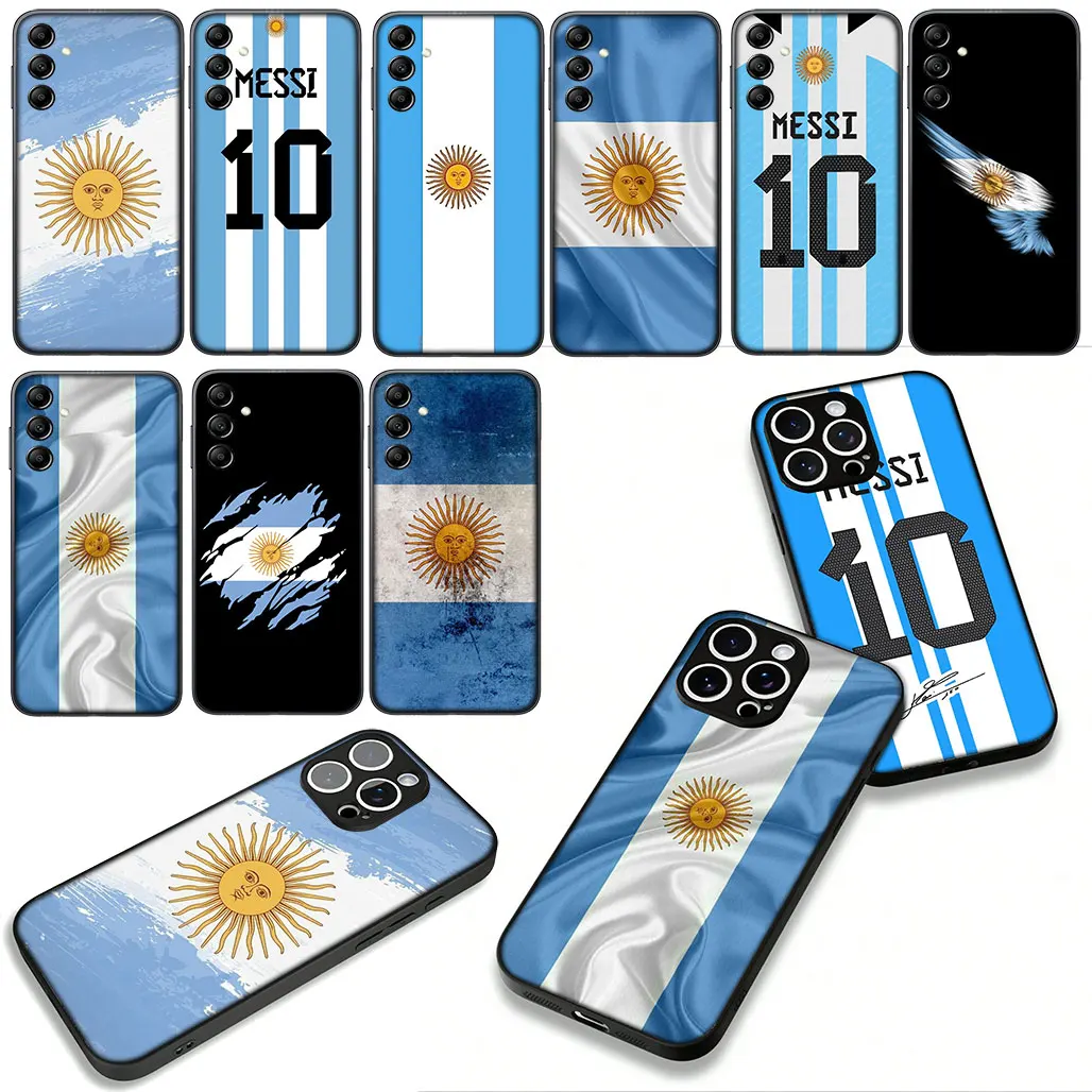 Фото Для Motorola Moto G54 G05 G24 G45 G55 G75 G9 G85 G15 Power Edge 50 30 Ultra Fusion 40 neo Pro Чехол Аргентина Флаг 10 Футбол №3