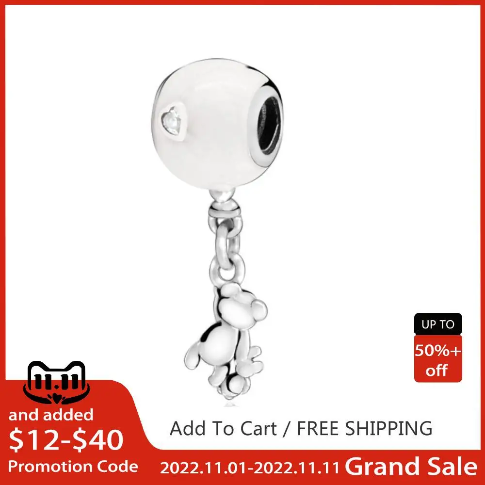 

Cute Balloon and Teddy Dangle Charm 925 Sterling Silver Bead Fit Original Pandora Bracelet Women Advanced Texture Jewelry Gift