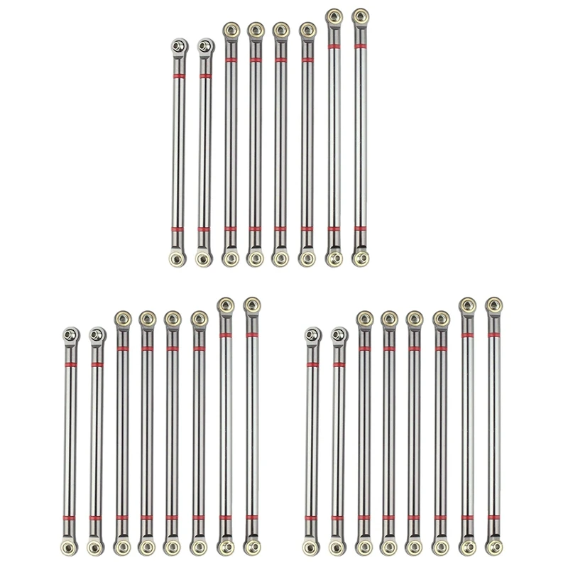 

24Pcs Wheelbase Link Rod Aluminum Alloy Link Rod 313Mm For 1/10 Rc Car Crawler Axial Scx10
