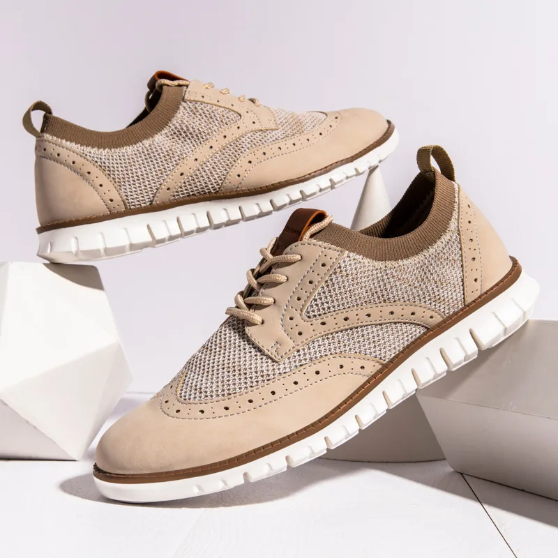 

Men's Business Shoes Brogue Style Men Flat Woven Men's Office Shoes Outdoor Walking Casual Breathable Shoes Wedding Sneakers