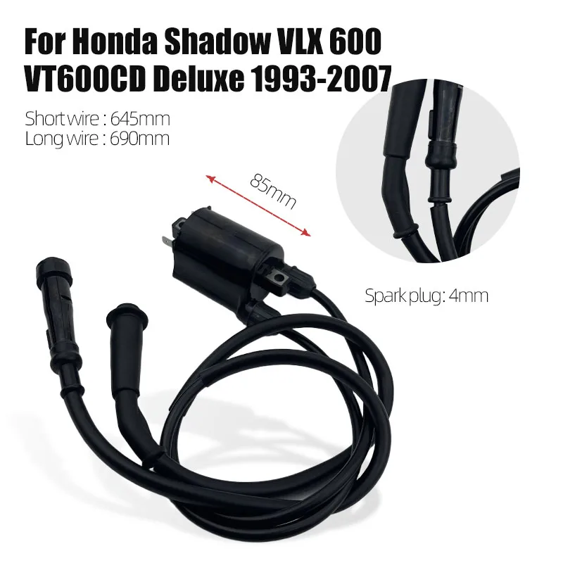 Фото Катушка зажигания и колпачок свечи зажигания для мотоциклов Honda Shadow VLX600 VT600 1988-2007, VT600CD Deluxe 1993-2007. Замена катушки зажигания. №2