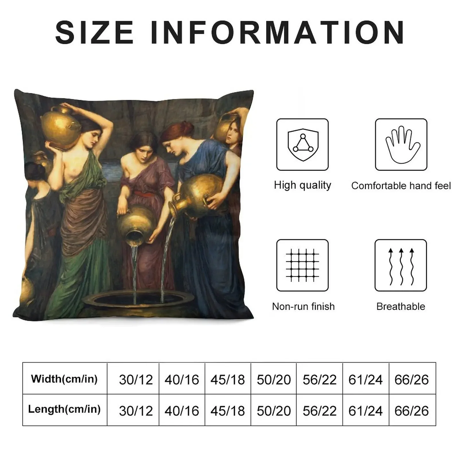 Декоративная подушка John William Waterhouse-Danides декоративная для дивана наволочка