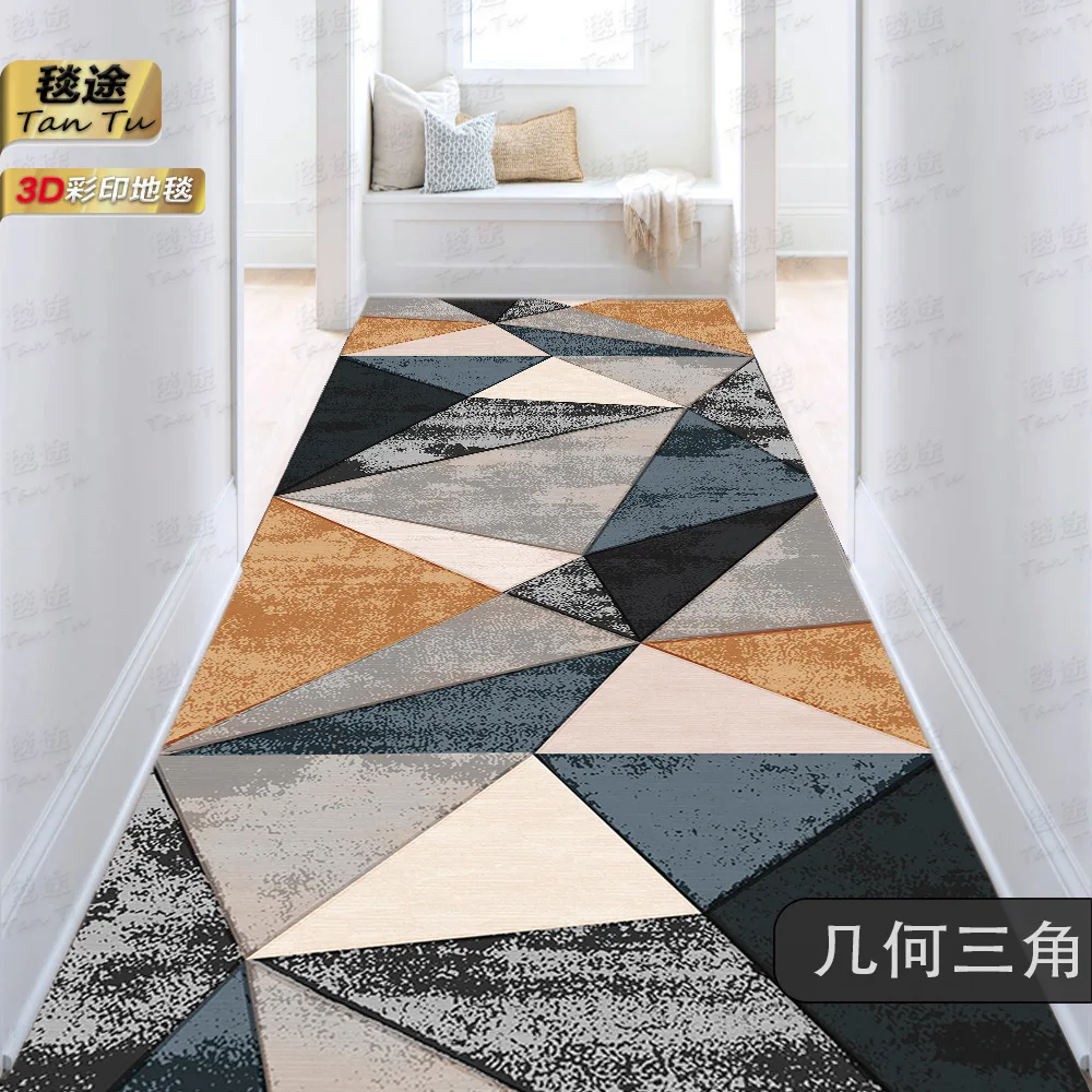 

Modern Household Long Corridor Carpet Aisle Stairs Runner HOTEL Hallway Non-slip Long Rug Washable Floor Mats Customizable