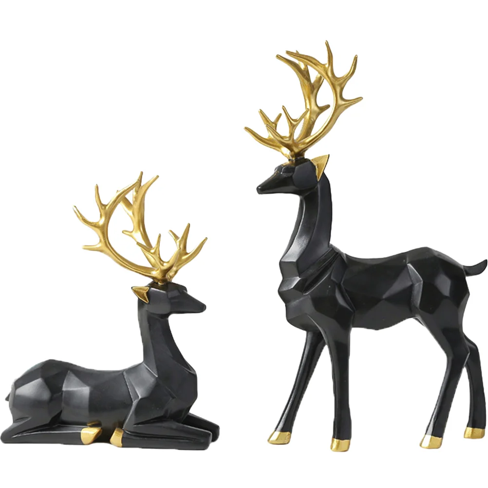 

2pcs Deer Christmas Decor Deer Figurine Coffee Table Decorations for Living Room Decorative reindeer Object