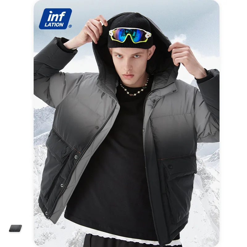 

2021 Winter New 90 Velvet High Quality down Jacket Men's Reflective Fabric Thick Windproof Thick Coat