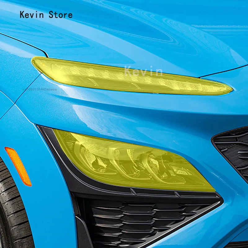 Для автомобильной фары Hyundai Kona 2022-2023 оттенок Дымчатого Цвета Черная защитная