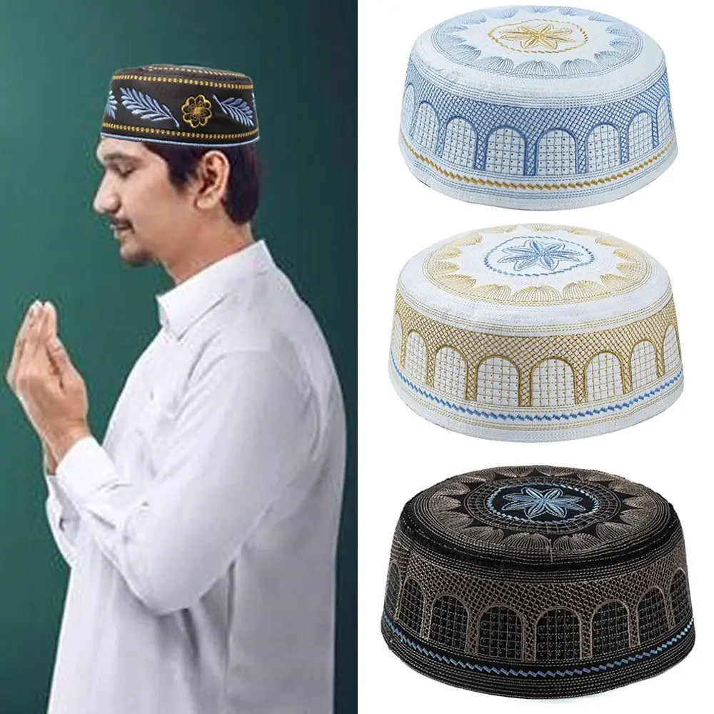 

Fashion Cotton Saudi Arabian Embroidery India Caps Prayer Hat Muslim Hat Musliman Turban