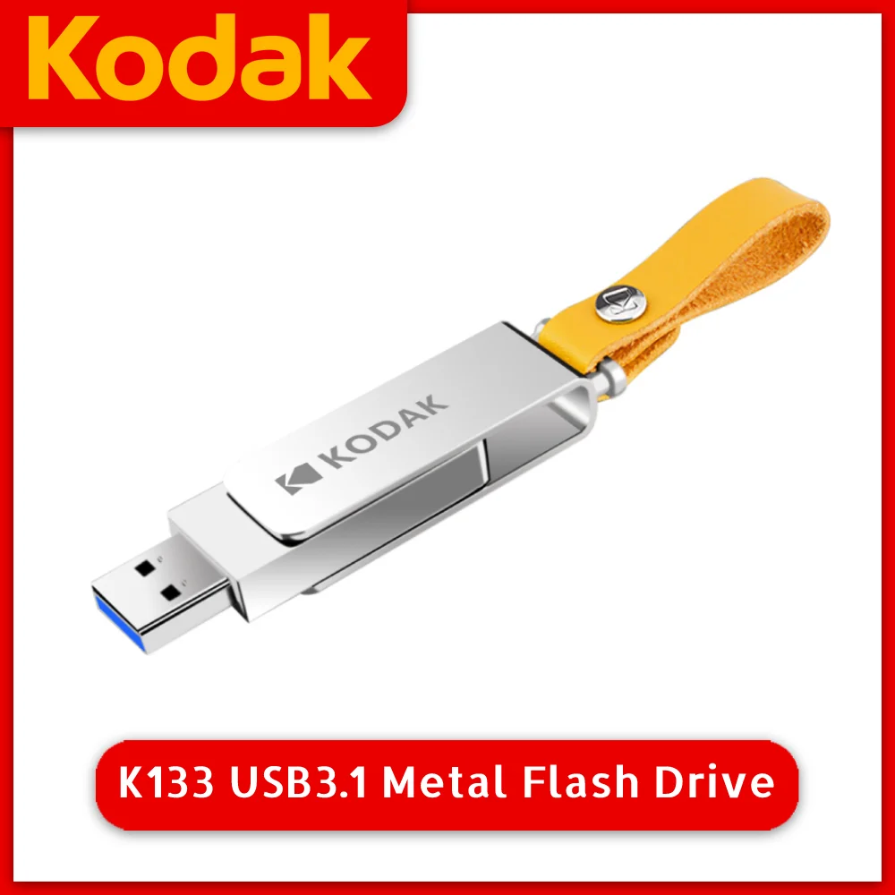 

Kodak USB3.0 Metal USB Pendrive Flash Drive 64GB 128GB 256GB Lanyard Pen Drive OTG Memory Stick Drives U Disk for PC Waterproof