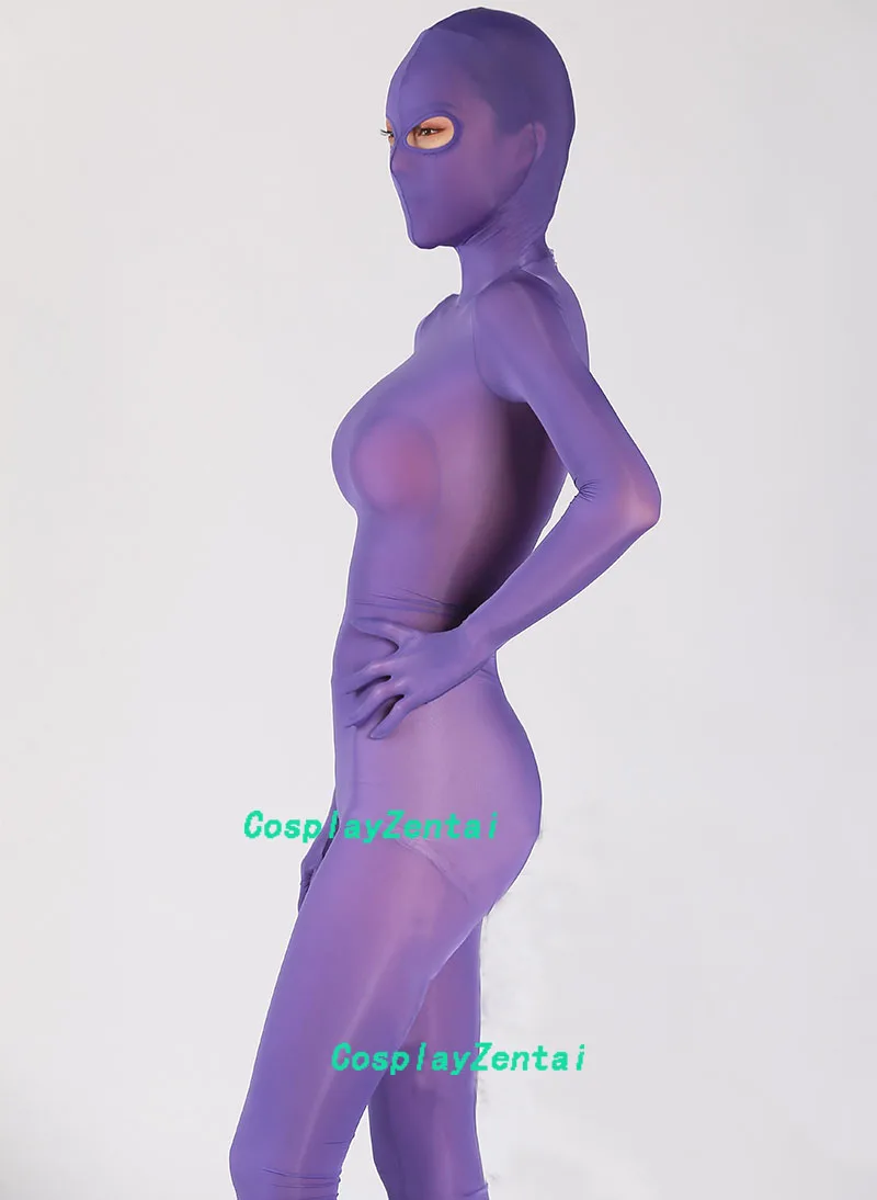 Фиолетовые высококачественные комбинезоны Zentai из спандекса костюмы для