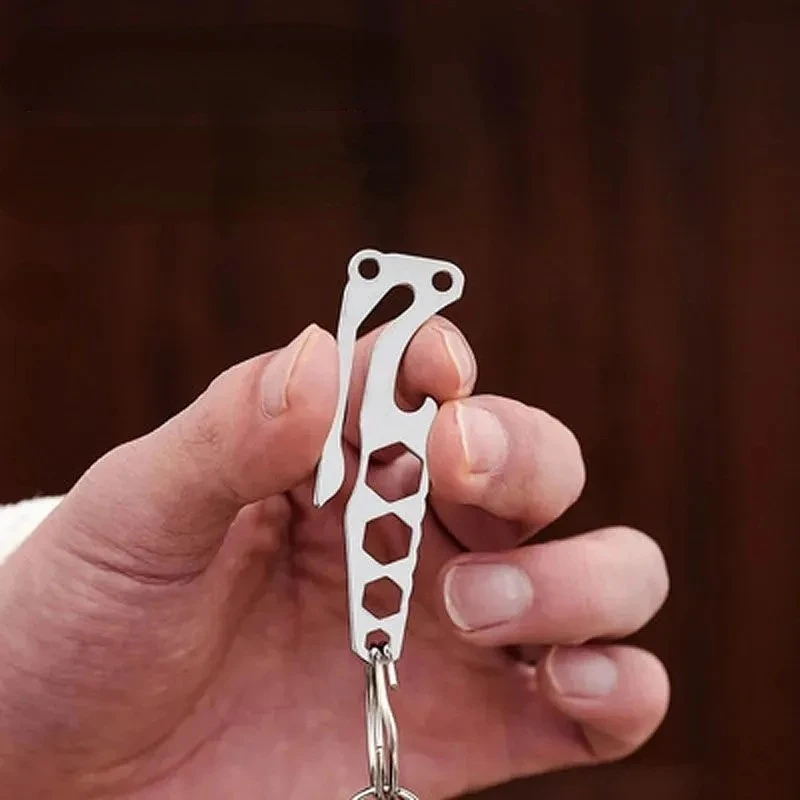 

Outdoor Tooling Pocket Key Clip EDC Mini Multi-Tool Bottle Opener Hex Keychain