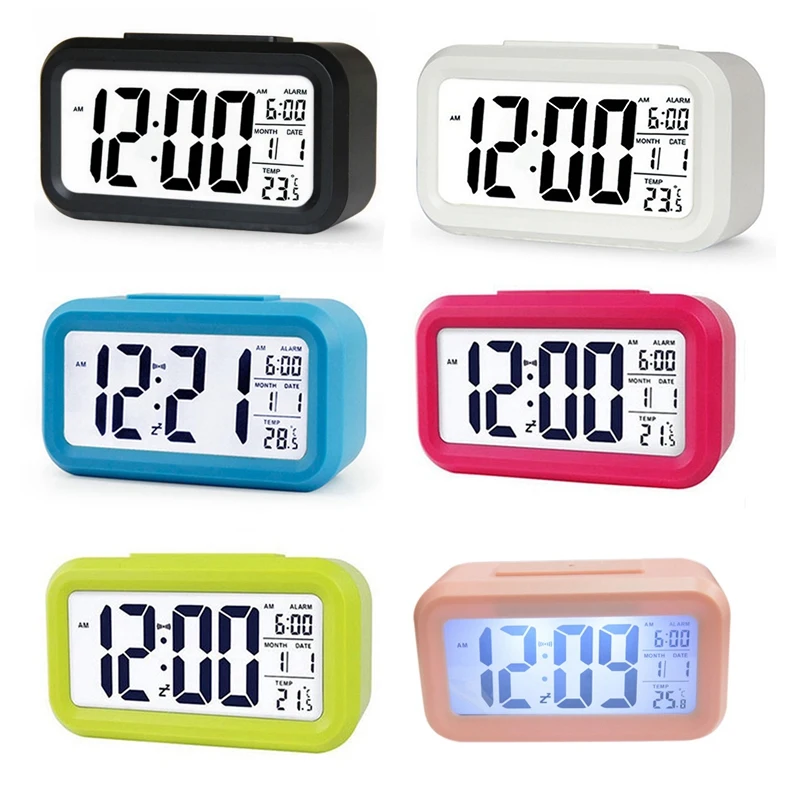 

Цифровой светодиодный Будильник с подсветкой, настольные электронные часы с функцией отключения звука и календарем
