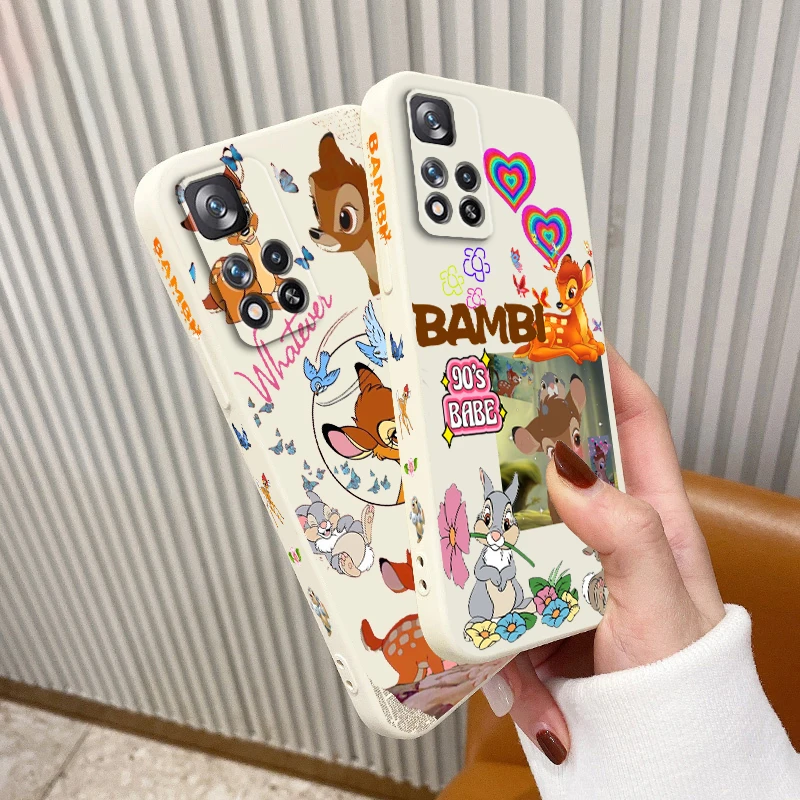 

Disney Fawn Bambi Cool Phone Case For Redmi Note 12 11 11S 11T 10S 10 9S 9T 9 8T 8 Pro Plus 5G Liquid Left Rope Cover