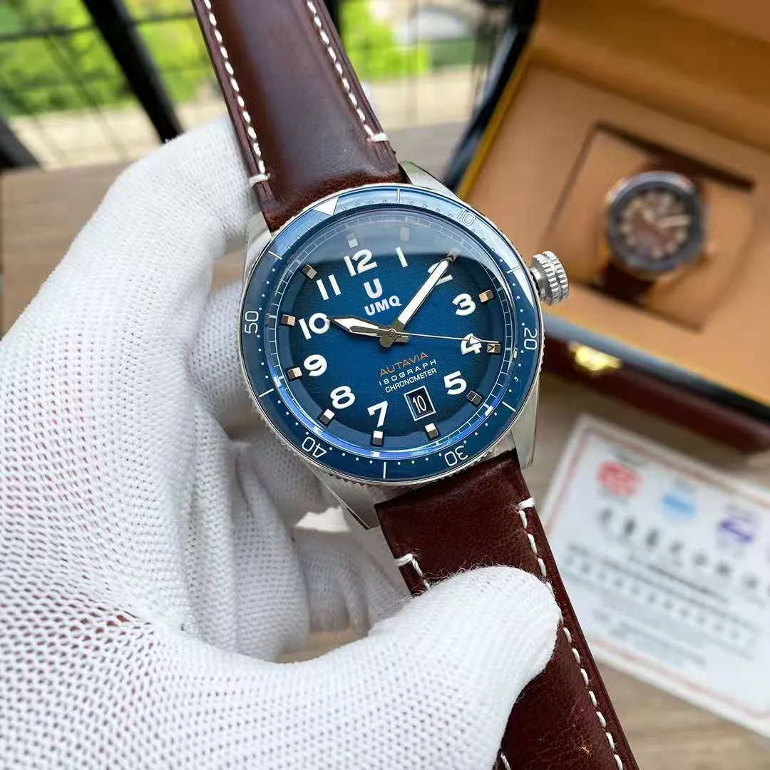 

2021 Men's mechanical watch ceramic bezel calf leather strap stainless steel super luminous effect aaa watch