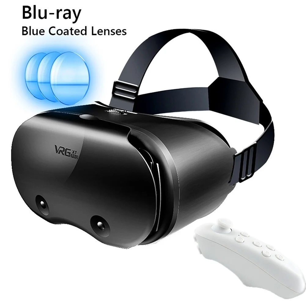 Купи 3D VR Headset Smart Virtual Reality Glasses Helmet For 5-7 Inches Smartphones Phone With Controllers Headphones Binoculars Sale за 1,113 рублей в магазине AliExpress