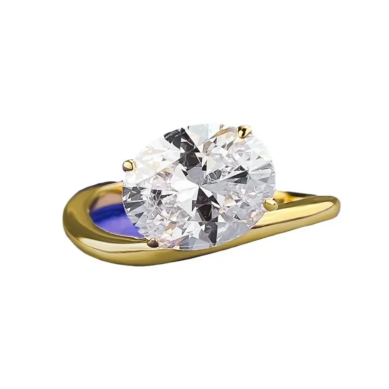 SpringLady 18-каратное золото, 100% стерлинговое серебро 925 пробы, 8*10 мм, грушевидная огранка, высокоуглеродистые бриллианты, свадебные обручальные кольца, ювелирные изделия (art.: 3920cb0f6c5aa) - 3920cb0f6c5aa