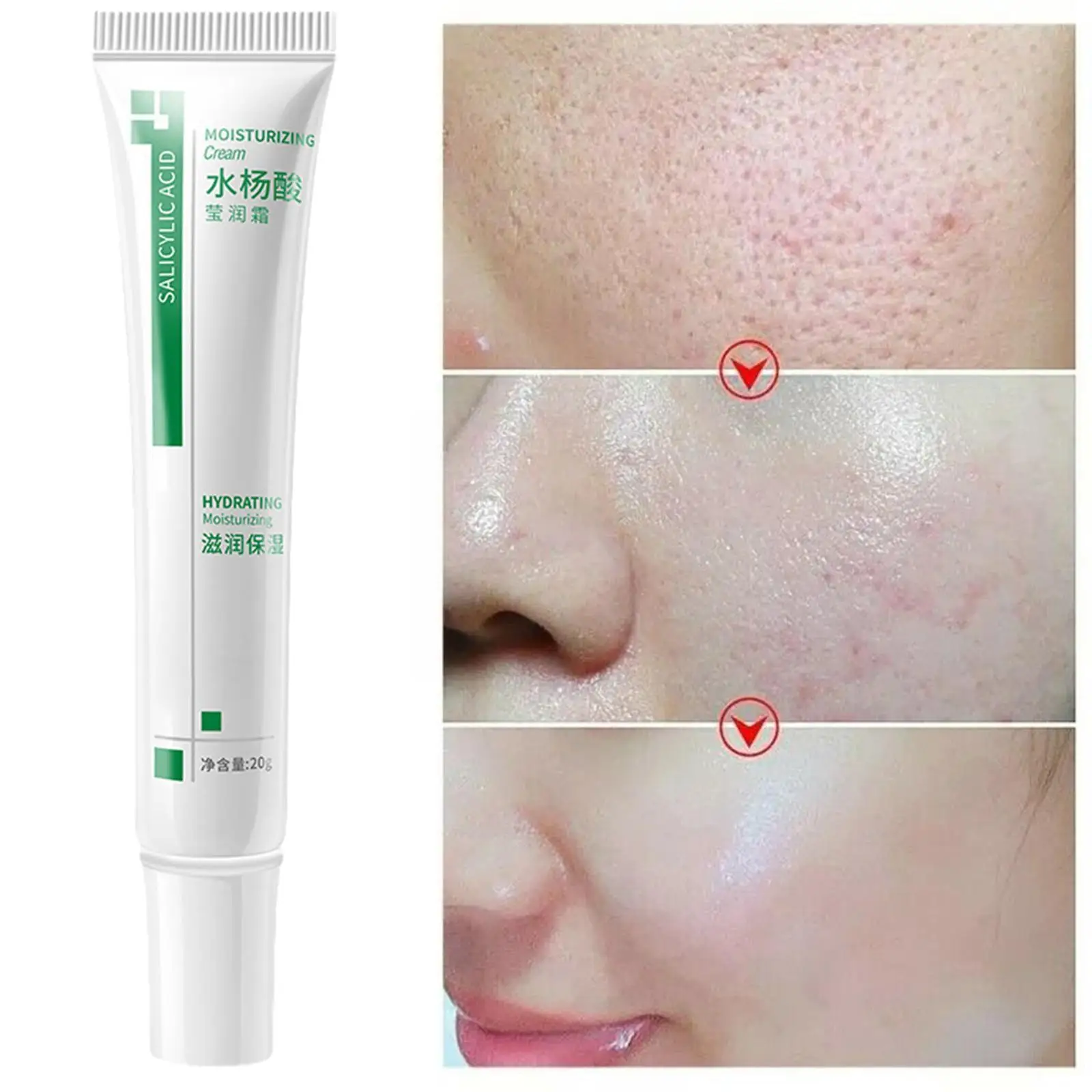 

Salicylic Acid Shrink Pores Face Cream Acne Spots Removing Essence Face Care Firming Cream Skin Brightening Moisturizing Pr W4S0