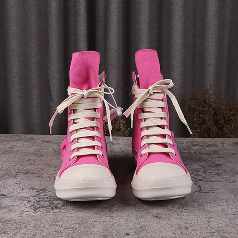 Rick Canvas Shoes Original Men's Casual Shoes Male Sneakers Pocket Designer Shoes Owens Women's Sneakers Pink Women Shoe