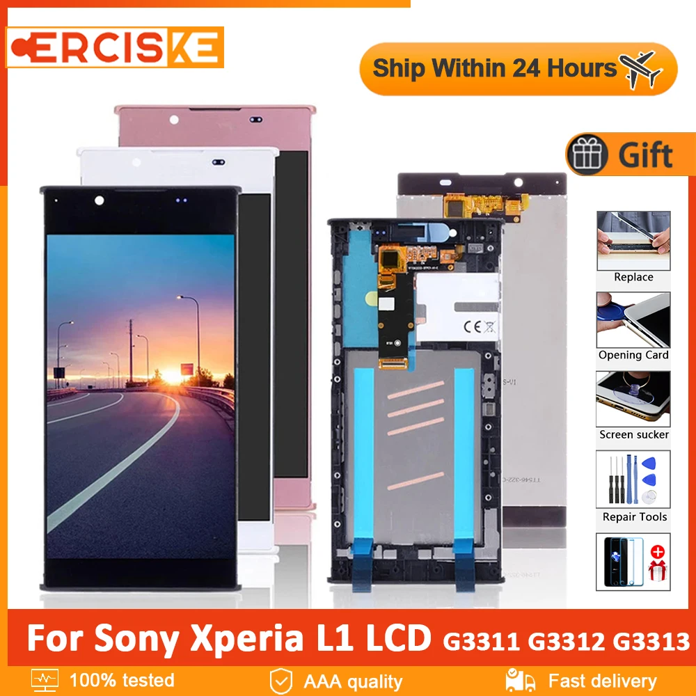 Оригинальный ЖК-дисплей 5 дюйма для Sony Xperia L1 G3312 сенсорный экран с дигитайзером и