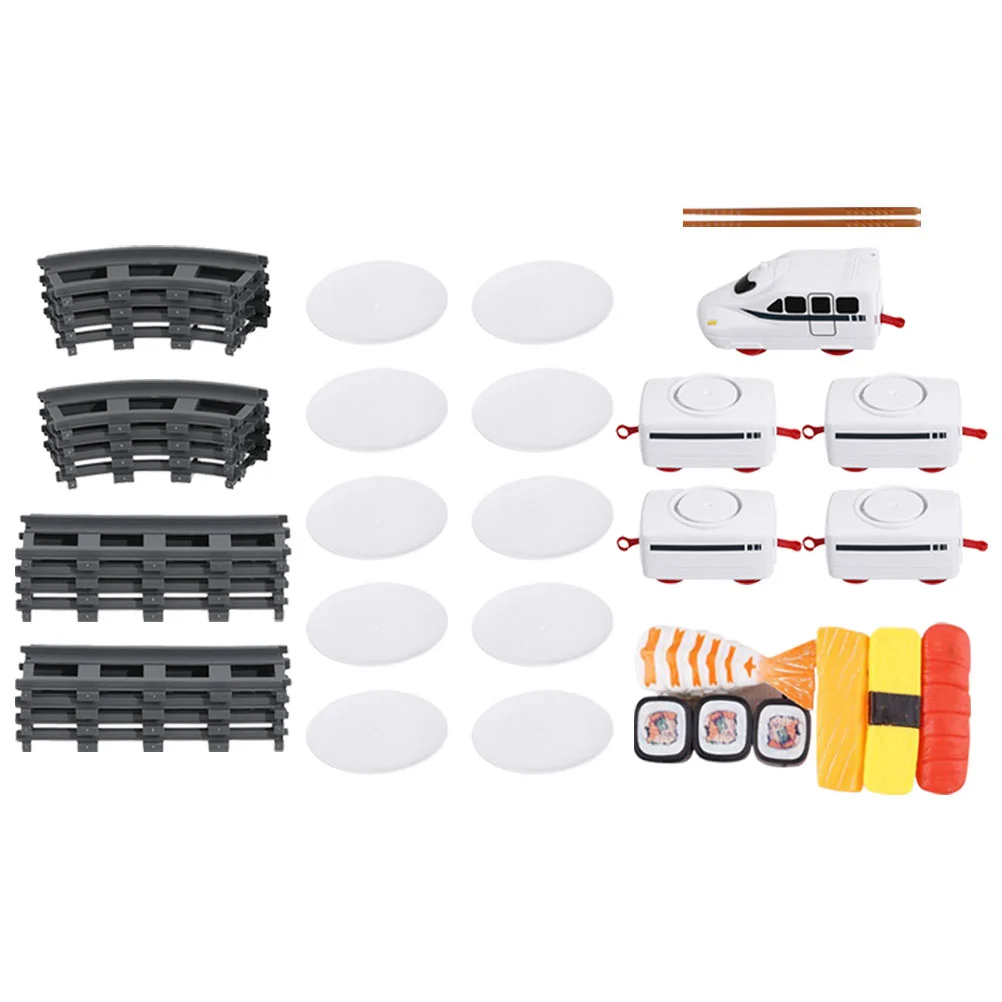 

Sushi Train Set Rotating Table Food Train Battery Powered Electric Train Toy Japanese Sashimi Plates Sushi Serving Tray
