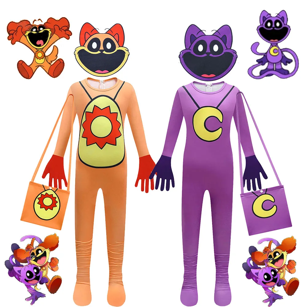 Новинка костюм для косплея смайликов и кошек Облегающий комбинезон с