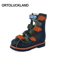 Ortoluckland Children Sandals Baby Leather Orthopedic Shoes Kids Boy Girls Fashion High Top Tiptoeing Clubfoot Toddler Footwear