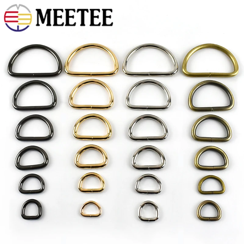 

Meetee 20Pcs 13-50mm Metal D Ring Buckles Backpack Webbing Clasp Bag Strap Hooks Garment Belt Buckles DIY LeatherCraft Accessory