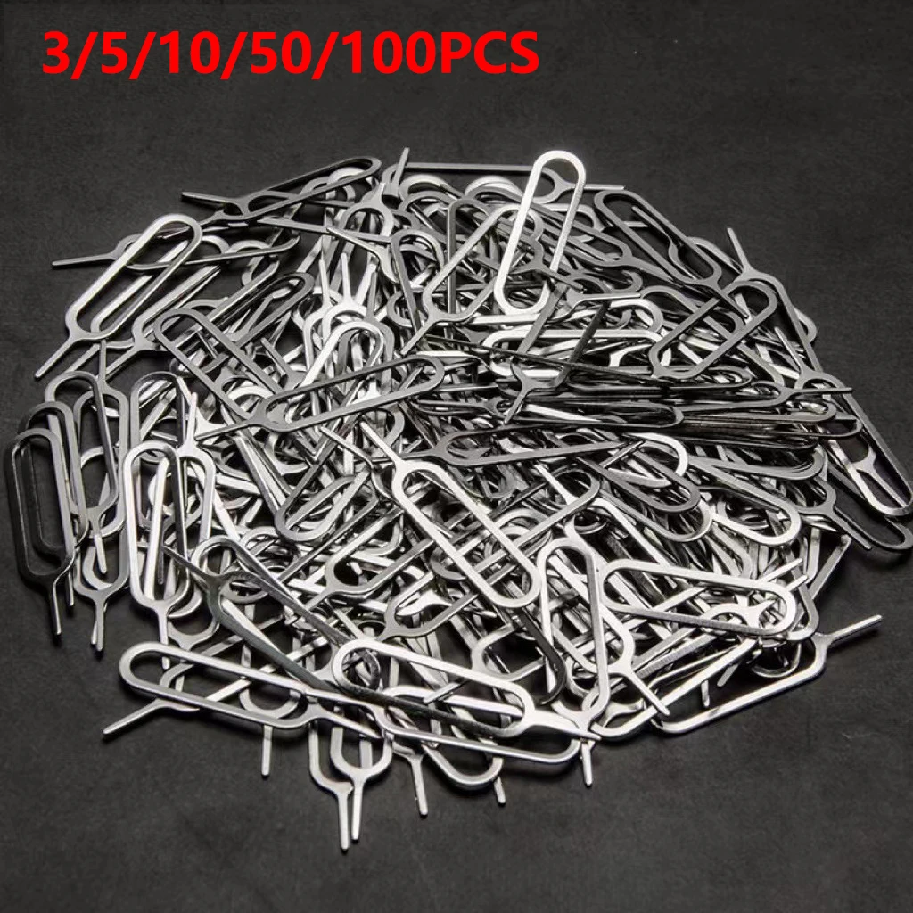 

3-100PCS SIM Card Removal Needle Pins Pry Eject Sim Card Tray Open Needle Pin for IPhone Samsung Xiaomi Redmi Micro Sd Card Tool