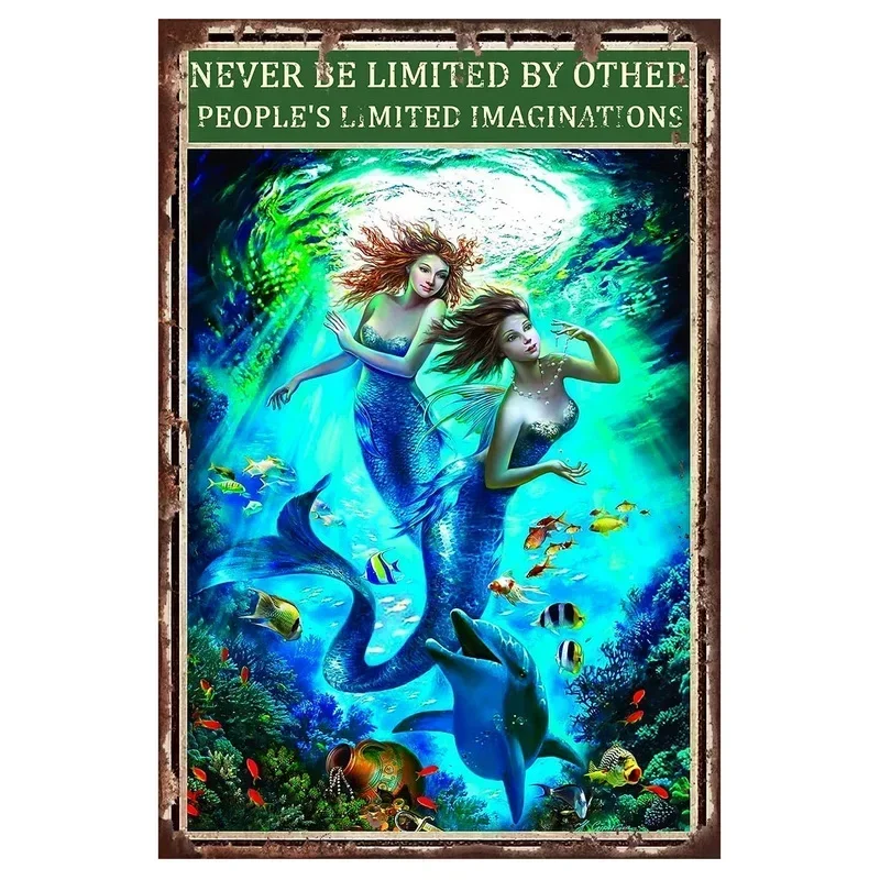 Современный стиль металлические таблички Олефина Rogatka Rusalka настенный декор