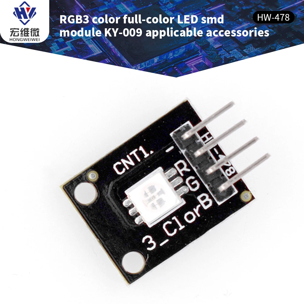 

5pcs KY-009 PWM Modulator RGB SMD LED Modul 3 Color Light for Arduino DIY Starter Kit MCU Raspberry CF Board Three Primary Color