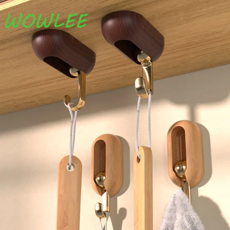 

Universal Hooks Wall Mounted Hooker Rotatable Hooks Bathroom Bath Towel Rack Kitchen Organizer Punch-free Storage Hooks Gadgets