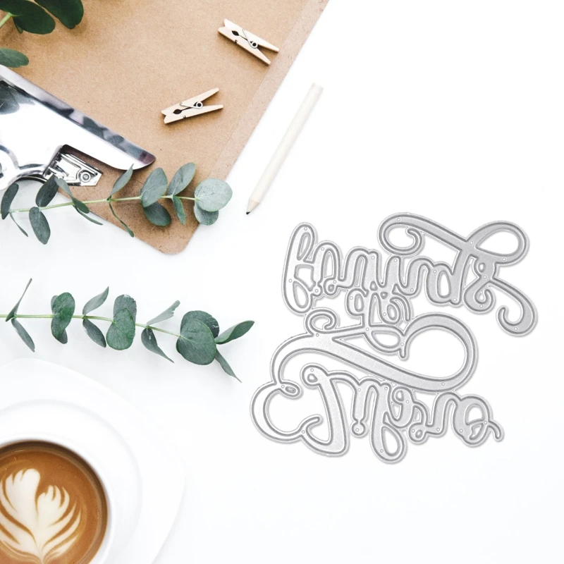 

Spanish Words QITAI Metal Cutting Dies DIY Stamps Crafts Template Mold Stencils for Embossing Scrapbooking Photo Album