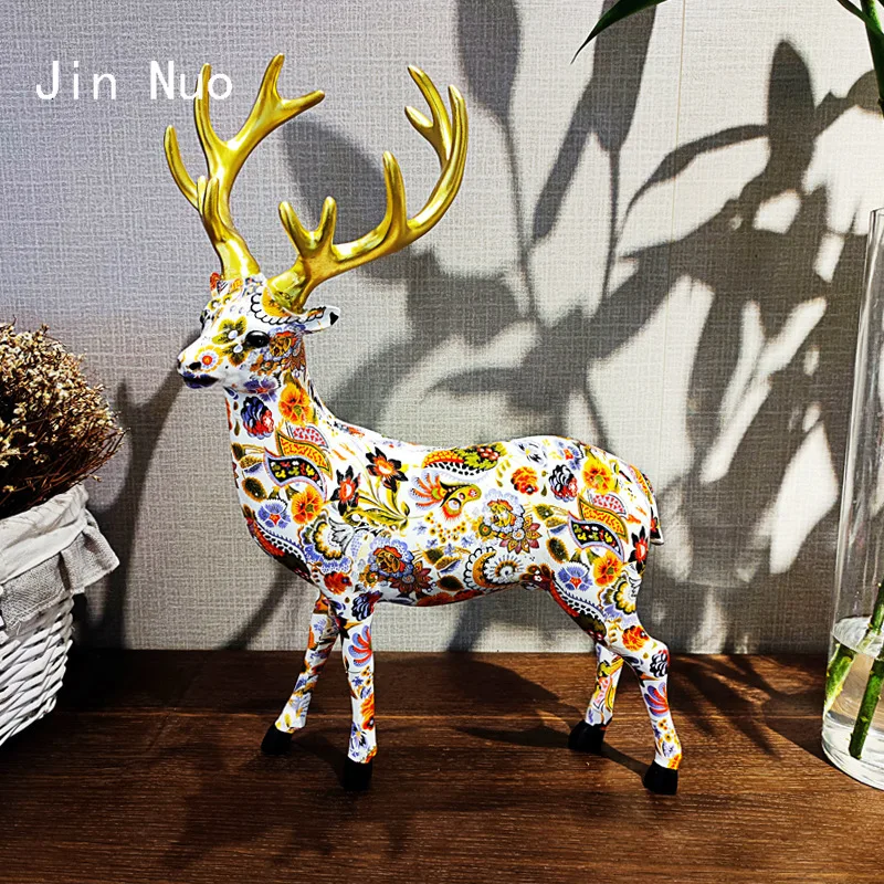 

Creativity Forest Deer Decorate Home Accessories Living Room Ground Ornament Garden Landscaping Decorate Resin Embellishments