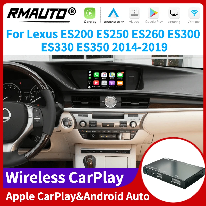 

RMAUTO Wireless Apple CarPlay for Lexus ES ES200 ES250 ES260 ES300 ES330 ES350 2014-2019 Android Auto Mirror Link AirPlay